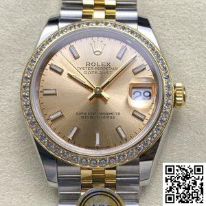 Replica Rolex Datejust m278383rbr-0014 1:1 Best Edition AR Factory Gold Dial