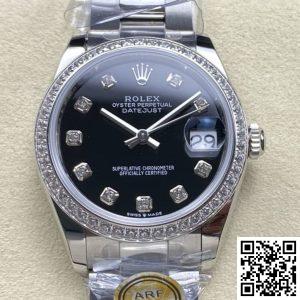 Replica Rolex Datejust m126284rbr-0020 1:1 Best Edition AR Factory Black Dial